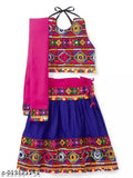 Cotton QAS lehenga set with embroidered dupatta, for kids aged 4-5 years, Indian craftsmanship