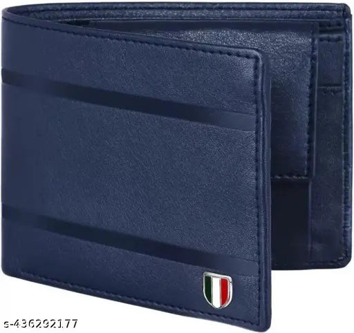 Faux leather men's casual wallet with 2 compartments, solid design, durable, lightweight, India-made accessory for gifting