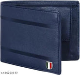 Faux leather men's casual wallet with 2 compartments, solid design, durable, lightweight, India-made accessory for gifting