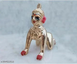Brass Krishna idol, Shri Ji Mathura Baal Radha Rani 2 Ashtdhatu version from India