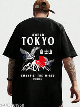 Trendy oversize cotton tees for men, three-quarter sleeves, printed design, available in S-XXXL sizes