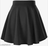 Cotton blend skater skirt combo for women, premium lycra blend fabric, solid color, various sizes available from 26 to 36 inches