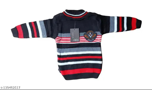 Woolen striped sweater for boys (6-5 years), warm and soft knitted style