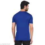 High-quality Men's DriFit Solid T-Shirt Combo (Mustard, RBlue, SGreen, Red) - Ideal for sports & casual wear, made from stretchable polyester fabric