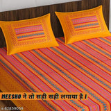 Regular floral Jaipuri cotton bedsheets, 144TC, 7.5x6.5ft, triple pack with matching pillow covers, ideal for double queen size