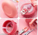 Multicolor plastic kids sipper bottle, BIS/ISI certified, leak-proof straw water bottle for children, pack of 1, on table surface