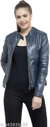 Leather-look Wolver full sleeve jacket, stylish and zipped, S to XXXL sizes