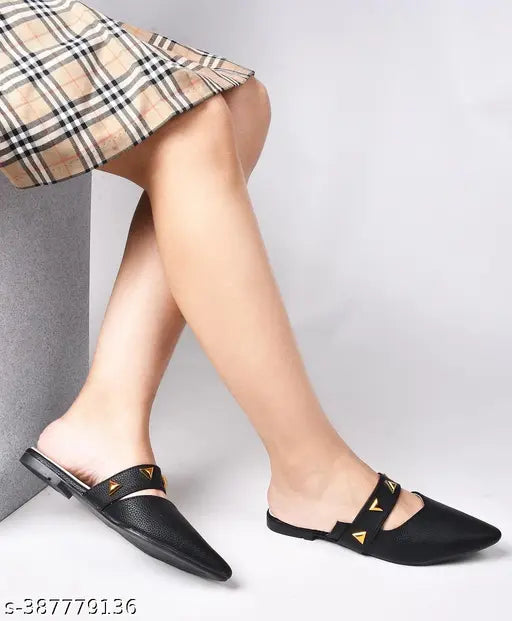 Synthetic stone-studded mules for women and girls - versatile, comfortable, and chic