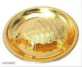 Brass Ganesh-Laxmi statues with crystal tortoise items, enhancing career luck and Feng Shui decor. (Indian-made)