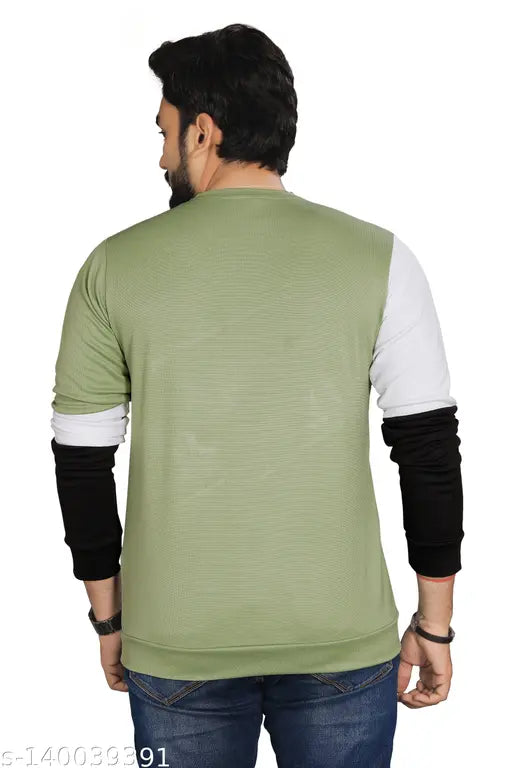 Stylish cross pattern polycotton long sleeve T-shirt for boys, trendy mens fashion t shirt, colorblocked design available in S-XL sizes