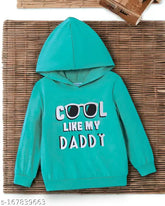 Green cotton kids' sweatshirts & hoodies with printed design, perfect for boys aged 6 months to 15 years