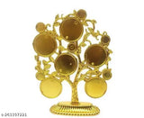 Gold-painted plastic Allah Mohammed Tree Shaped Islamic Decor Stand, SIZE 7 inch. Feng Shui showpiece featuring holy verses from the Quran