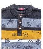 Woolen purple and yellow colorblocked kids sweaters set, long sleeve design for boys aged 3-12 years. Made in India