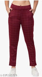 Stylish Brown White Marron Lycra check jeggings combo pack for women's workwear, elevating casual wear with sophistication and functionality