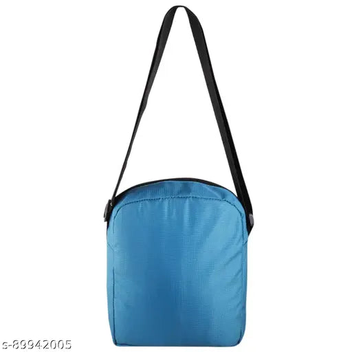 Blue polyester crossbody sling bag, solid pattern, adjustable strap, multipack 1, suitable for multiple occasions