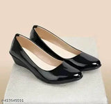 Black synthetic leather ballerinas by HAGAM - lightweight, high-quality footwear for women's comfort, slip-on design