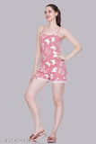 Women's cotton printed shorts set, nightsuit for girls top & short set, vibrant print on Indian-made ladies sleepwear