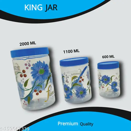 Airtight plastic storage container set for spices, dry fruits, cereals, snacks & rice - 400ml, 600ml, 600ml, 1100ml, 1500ml, 2000ml, Indian-made Aone quality