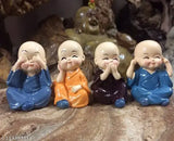Poly Resin Buddha Statue Set for Home Decor - Handcrafted Indian Figurines for Living Room or Bedroom, Perfect Feng Shui Showpiece Gift