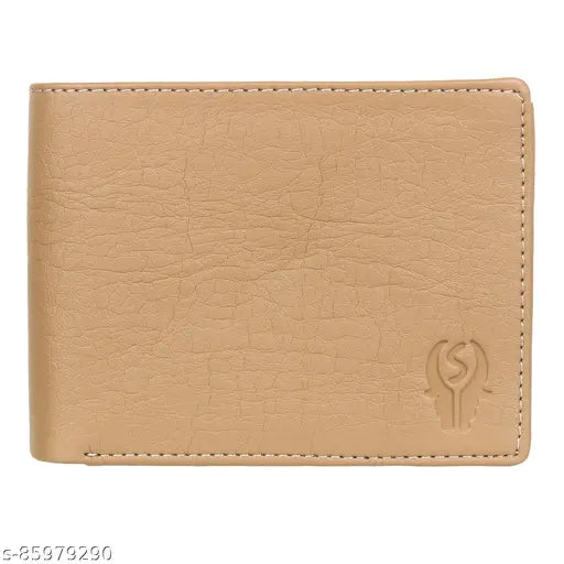 Brown faux leather wallet, 8 card slots, coin pocket. Stylish design for modern and sophisticated men's accessory. Perfect gift idea." (106 characters)