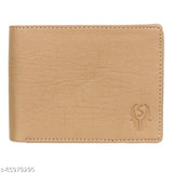 Brown faux leather wallet, 8 card slots, coin pocket. Stylish design for modern and sophisticated men's accessory. Perfect gift idea." (106 characters)