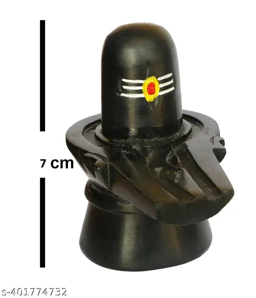 Handcrafted black Shivling idol, poly resin, ideal for home decor and puja rituals during Shivratri and Saawan