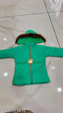 Green kids' winter jacket with a hood, set of two jackets