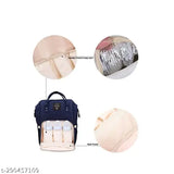 Blue polyester diaper backpack for waterproof nappy bag, ideal for maternity