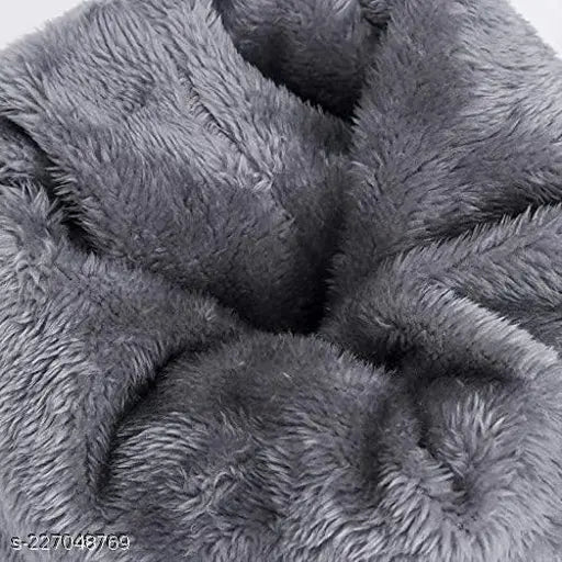 Black woolen hat cap, woolen neck warmer scarf set - stylish and warm winter fashion for men and women
