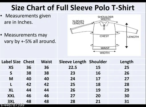 Solid Men's White Cotton Polo with Royal Blue Tipping Full Sleeve, made in India