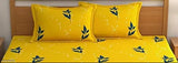 Glace cotton elastic fitted double bedsheet with floral pillow covers (Pack of 1) - upgrades bedroom style & comfort in summer