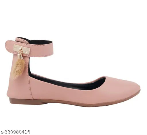 Peach synthetic leather belle shoes for women with velcro fastening, suitable for various occasions and daily wear