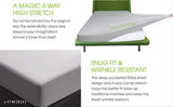 Glace cotton botanical-patterned double elastic bedsheet & 2 pillow covers, ideal for summer - Geeta Enterprises