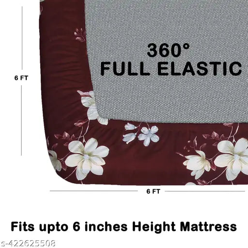 Microfiber floral fitted double bedsheet set, includes 2 pillow covers, adds color and style to your bedroom, made from 100% cotton for comfort and durability