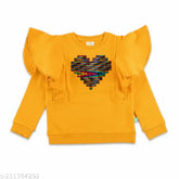 Embroidered net sequined sweatshirt for girls, cotton full sleeve in winter wear, 2-3 years size on display