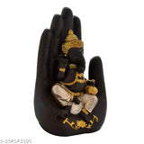 Handcrafted palm Ganesha idol in resin, 9cm x 15cm x 6cm. Elevate your home decor with this Indian-origin spiritual artwork