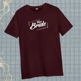 Maroon printed typography Team Bride tee for women & girls, ultra-soft cotton, vibrant graphic design for bachelorette parties & bridal showers, made in India