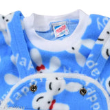 Wool printed newborn winter dress set - sweater and dungarees for cold weather fashion