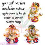 Meditating Marble Work Lord Ganesha Idol, perfect for home & office decor. 2"x2"x2", unique handcrafted Indian art. Worshipping altar or zen garden