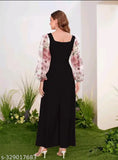 Multicolor floral print Lycra long jumpsuit for women and girls, vibrant and stylish women's apparel