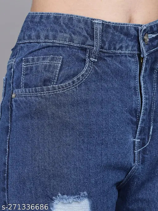 Solid cotton slim fit jeans M MODDY Damage, men's denimwear for damage-resistant style