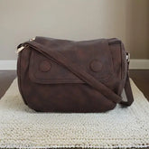 Midnight blue PU sling bag, compact design with 2 compartments, free size, ideal for everyday essentials