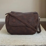 Midnight blue PU sling bag, compact design with 2 compartments, free size, ideal for everyday essentials