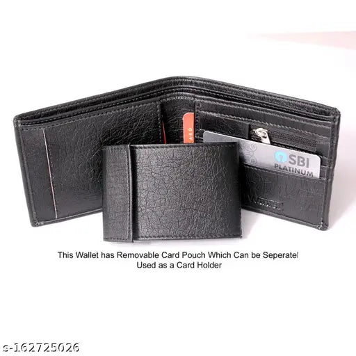 Trendy leather wallet, solid net, 5 compartments, ideal for gifting, luxury accessory