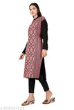 Woolen long kurta with printed combo from DIMSY COLLECTION, three-quarter sleeves on a woman