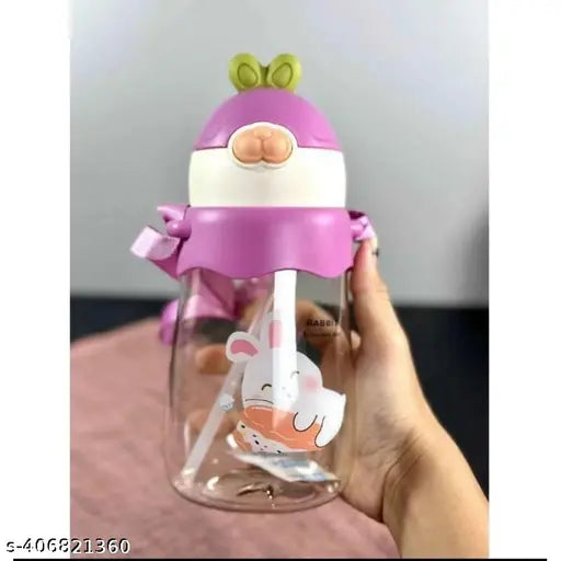 Multicolor Greenfinch Rabbit cartoon baby water bottle (650ml), leak-proof & BIS/ISI certified, great for kids travel or school