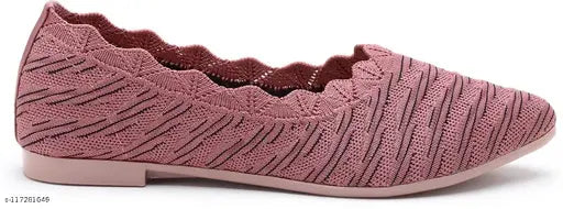 Synthetic striped ballerinas, ALVO Women Bellies - comfortable partywear or casual flats for women & girls