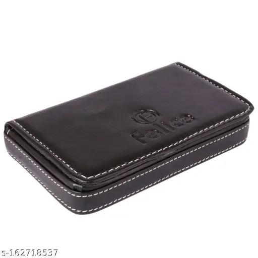 Solid PU Leather Slim Business Card Holder - Trending Wallet for Men & Women. Holds visiting cards, debit/credit cards, IDs. Perfect for pocket or bag