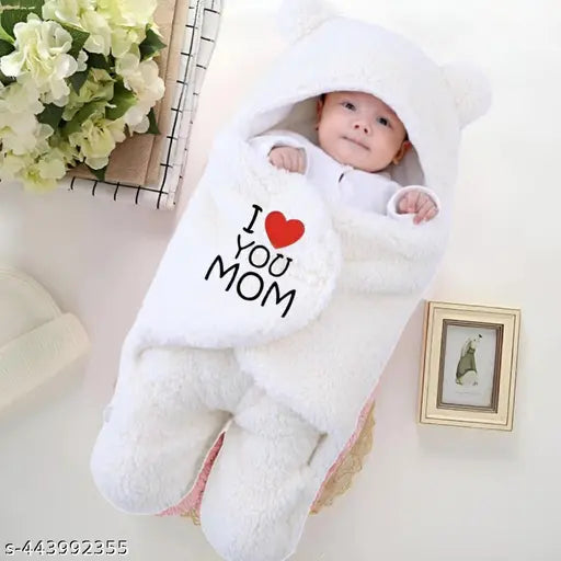 Microfiber Brandonn newborn combo pack, 2-piece hooded swaddle wrap for baby boys and girls, soft touch, self-design print, easy to wrap