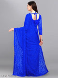 Embellished net ensemble saree with running blouse, Indian handloom fashion accessory